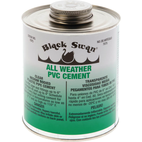 Black Swan® Pipe Cement PVC MediumBody All Weather HD Supply