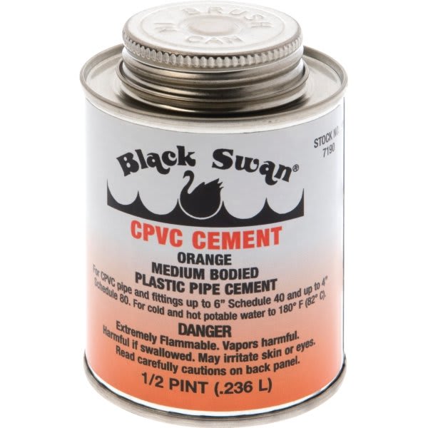 Black Swan® Pipe Cement CPVC MediumBody Orange HD Supply