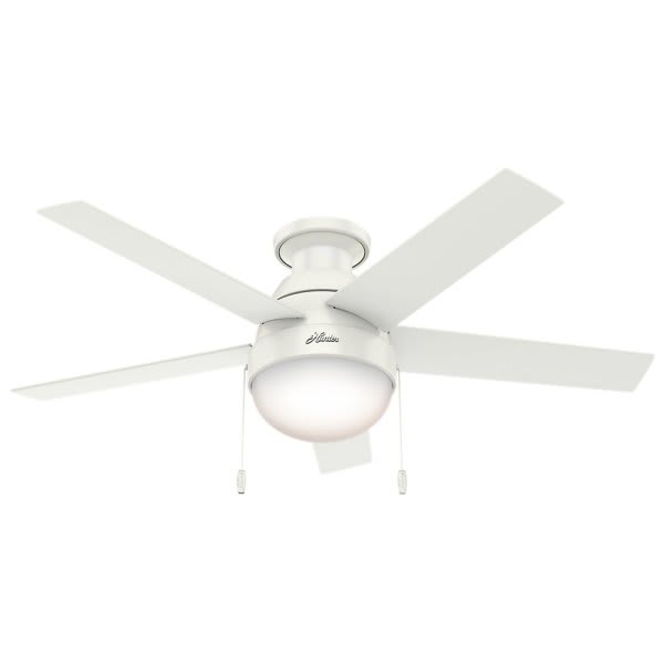 Hunter Ceiling Fan 46 Inch Anslee Low Profile Fresh White Hd Supply