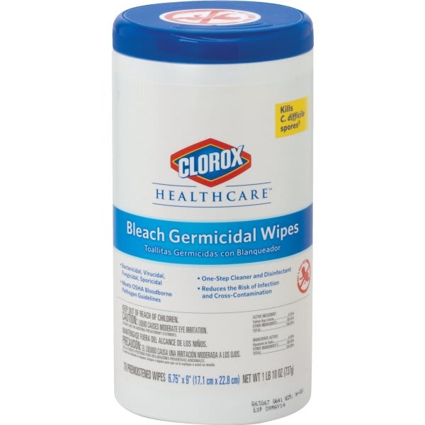 Clorox Healthcare Bleach Germicidal Wipes HD Supply