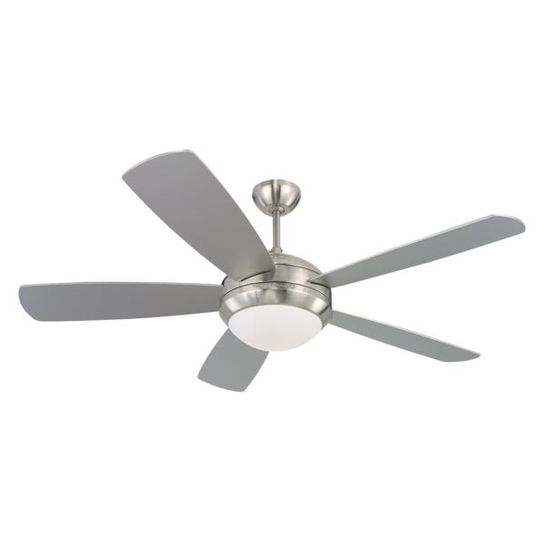 Monte Carlo 52 Brushed Steel Discus Ceiling Fan With Light Kit