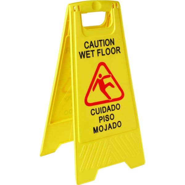 Floor Sign 26 Caution Wet Black Letters On Yellow English And