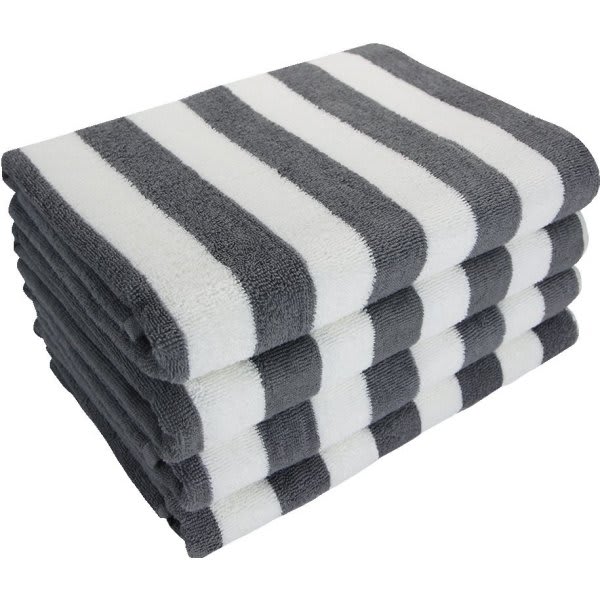 grey and white towels