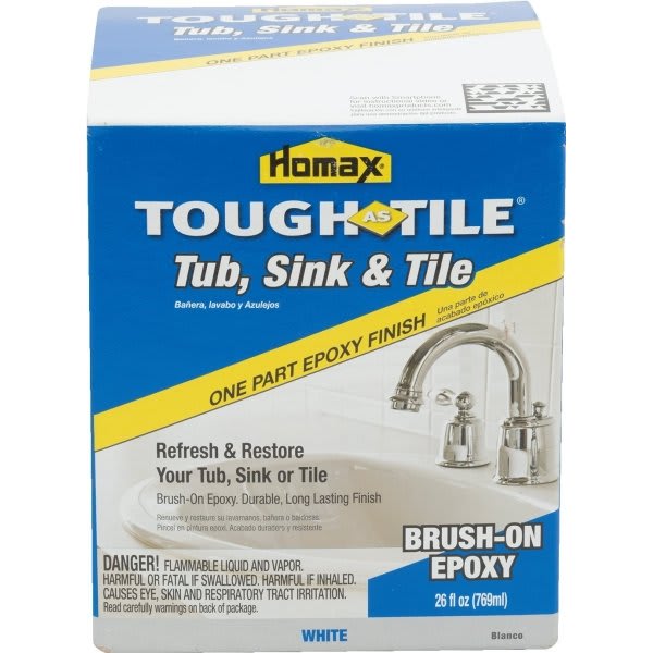 Homax® Tough As Tile™ Tub, Sink And Tile One-Part Brush-On Epoxy, 26 Oz,  White