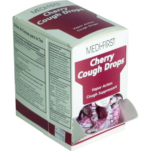 MediFirst Cherry Cough Drops Box Of 125 HD Supply