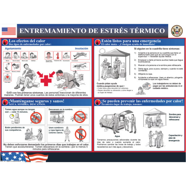 Heat Stress Training Poster Spanish Version HD Supply
