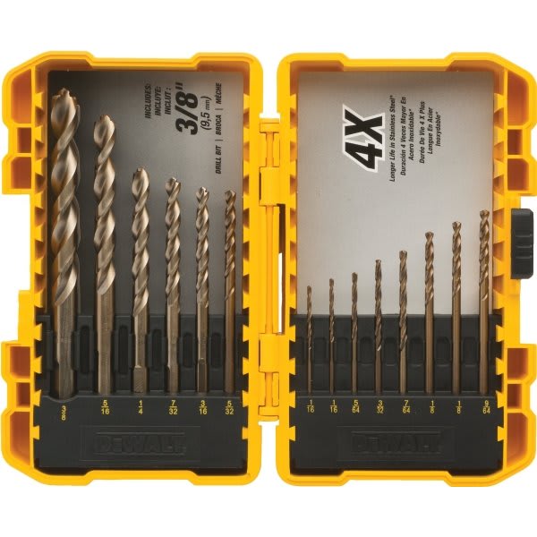 Cobalt Drill Bit Set >> DeWalt® 14-Piece Cobalt Pilot Point Drill Bit Set, Sizes 1 ... Cobalt Drill Bit Set >> DeWalt® 14-Piece Cobalt Pilot Point Drill Bit Set, Sizes 1 ...