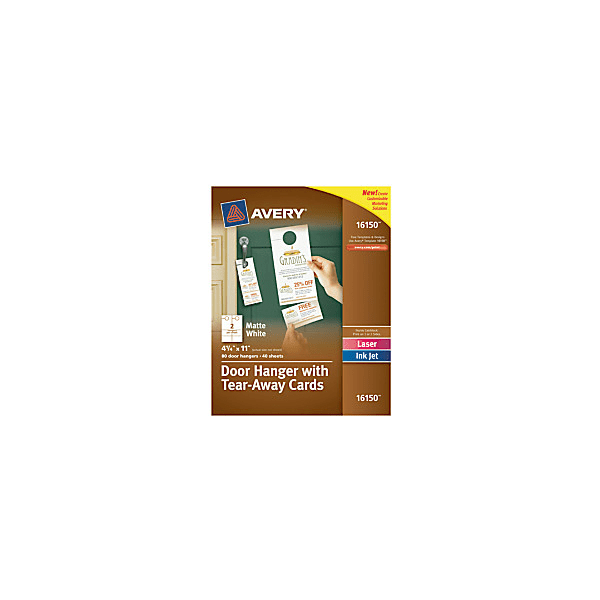 Avery Door Hangers With Tear Away Cards 2 Cards Per Sheet Hd Supply