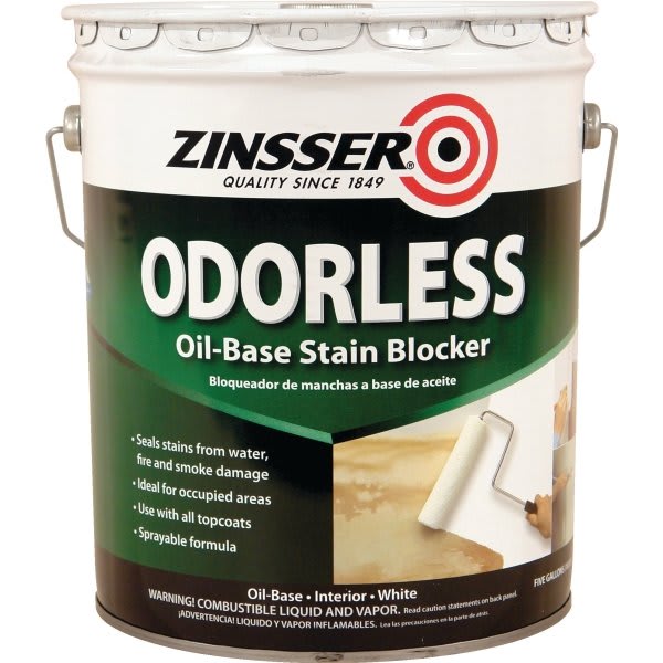 Zinsser 5 Gal Odorless Stain Blocking Primer Flat White 1PK HD Supply