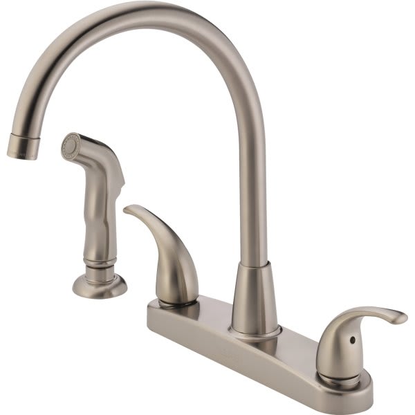 Peerless Choice Two Handle Kitchen Faucet With Spray Stainless