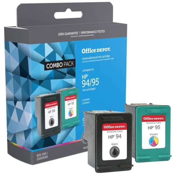 Office Depot® Hp 94/95/C9354Fn/C8765Wn/C8766Wn Reman Black/Tricolor Ink,  (2-Pack) | HD Supply