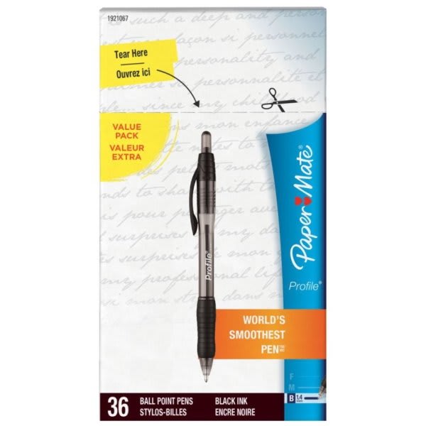 Paper Mate Profile Retractable Ballpoint Pens, Bold Point (1.4mm