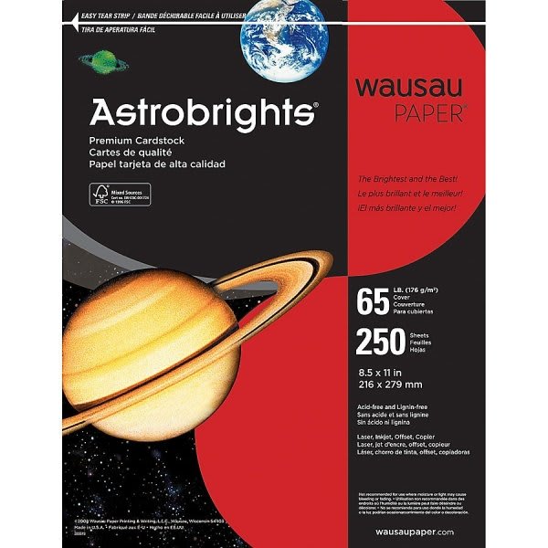 Astrobrights Cover Stock Paper - For Laser Print 