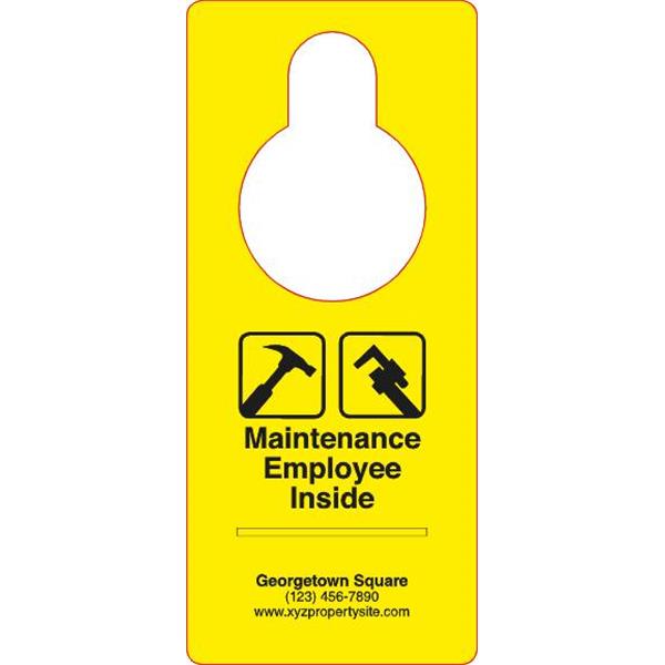 maintenance-employee-inside-personalized-plastic-door-tags-package-of