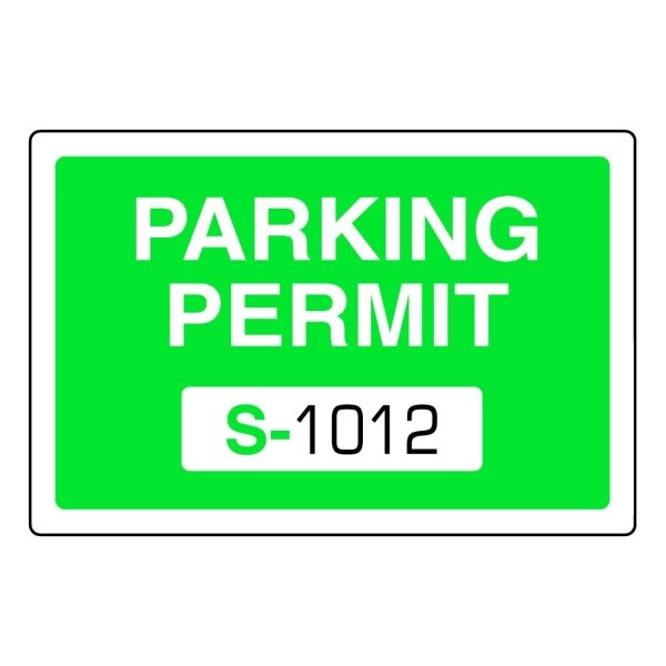 Parking Permit Window Stickers Green 3 X 2 Package Of 100 Hd Supply