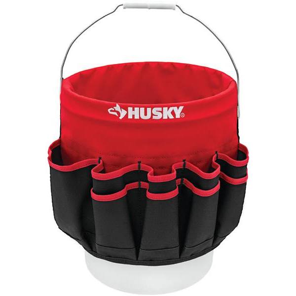 Husky 12 in. 30 Pocket Heavy Duty Bucket Jockey 5 Gallon In-Bucket