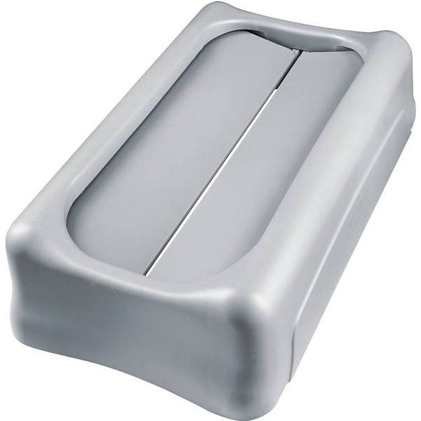 Rubbermaid Commercial Gray Untouchable Square Swing Top Lid