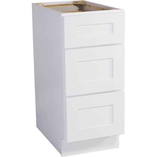 Seasons 12 X 34 1 2 X 24 White Shaker Drawer Base Cabinet Ready