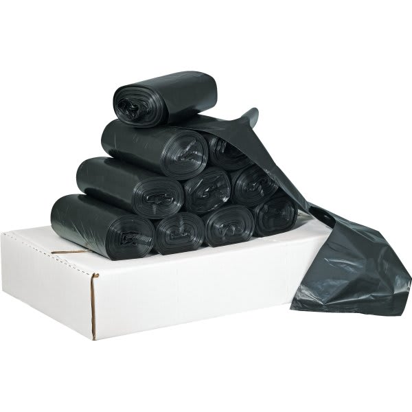 40-45 Gallon Black Repro Trash Bags - 2 Mil