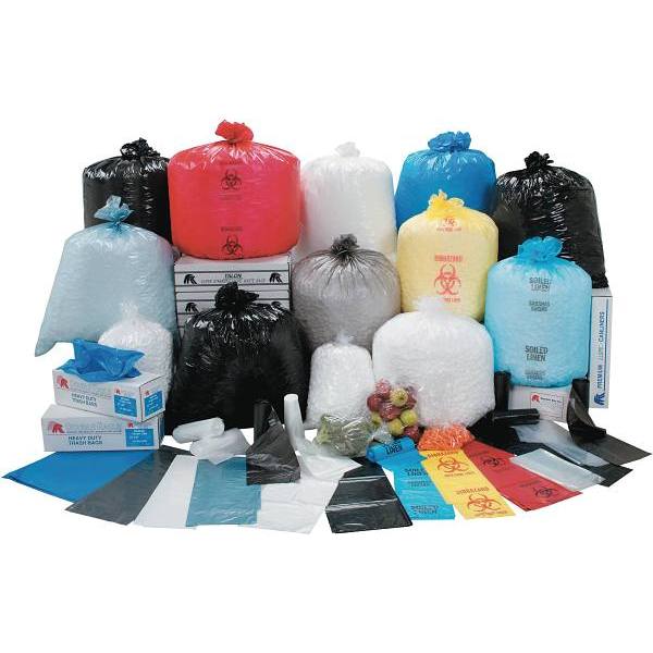Clear Plastic Trash Bags Tall Kitchen Garbage Bag 7-10 Gallon 48 Pack 