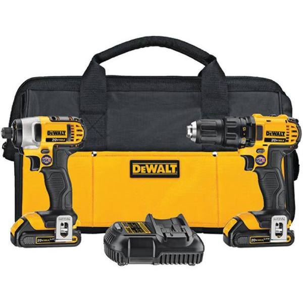DeWalt 20v Max Drill Impact Combo Kit W Two 20v 1.5ah Battery Charger And Bag HD Supply