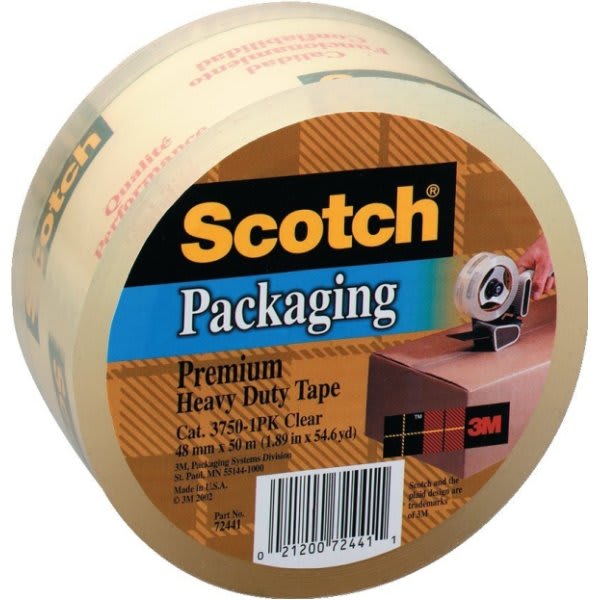Scotch Premium Heavy Duty Packaging Tape, 2 X 55 Yard, Clear