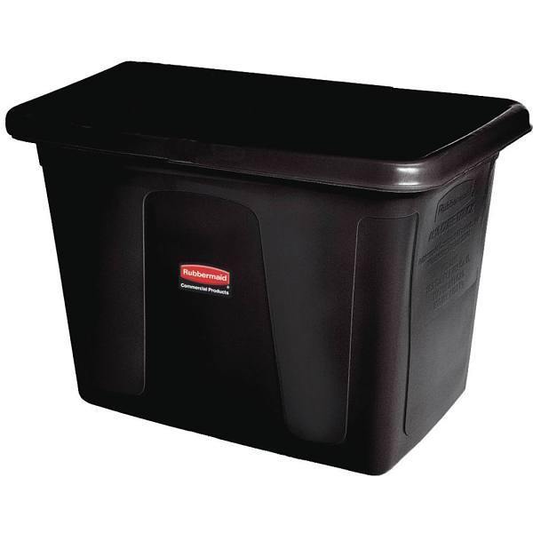 Rubbermaid Commercial Black Untouchable Plastic Half-Round Lid