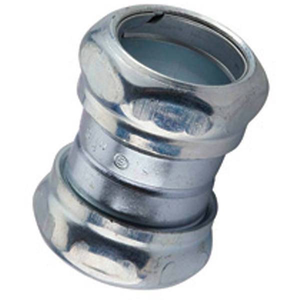 thumbnail image 2 of Halex 1-1/4 Inch EMT Compression Coupling - Galvanized Steel Electrical Conduit Connector 2 of 10