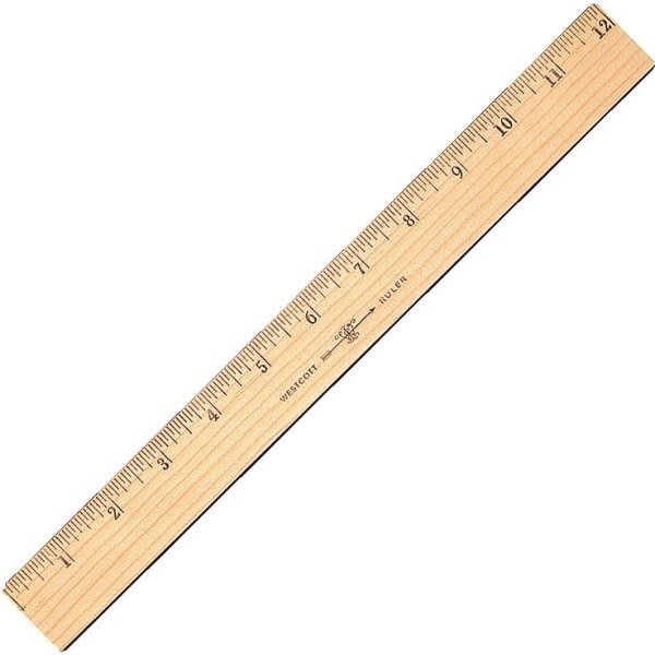 Westcott® Two-Sided Metric Ruler, 1/16/1mm Increments