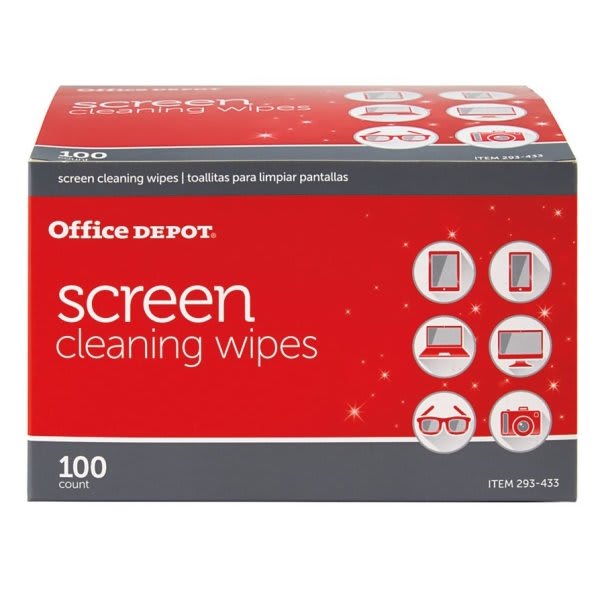 Office Depot Sealed Wrapper Screen Cleaning Wipes Package Of 100 | HD Supply