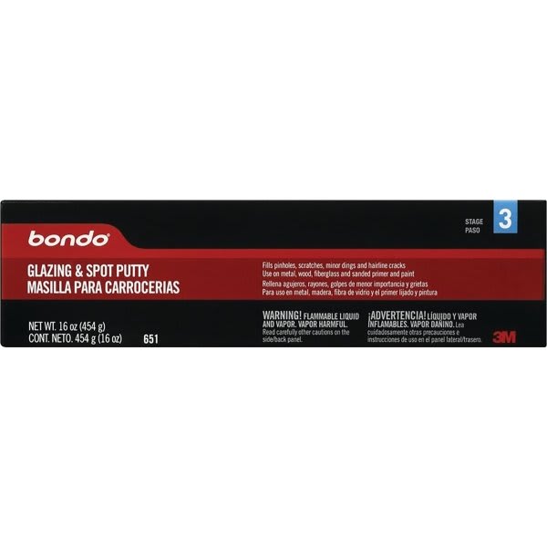 Bondo 046-045 16oz 651 Glazing & Spot Putty Tube (Red) — Painters Solutions