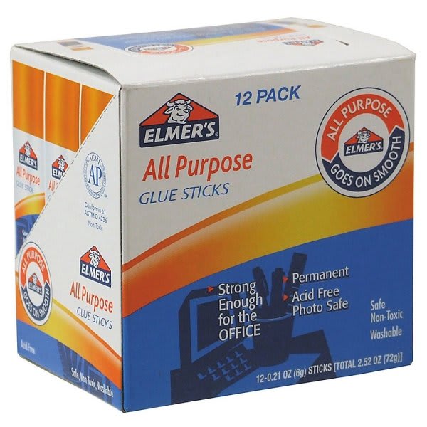 Extra-Strength School Glue Sticks, 0.21 oz, Dries Clear, 60/Pack