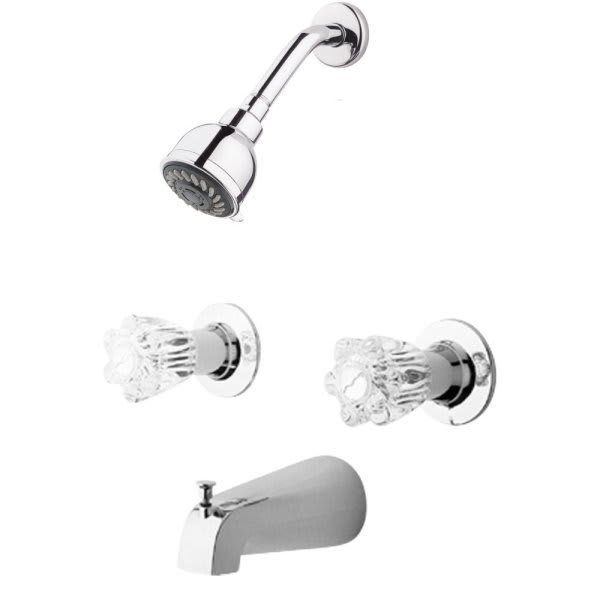 Pfister 2 Handle Tub Shower Faucet 2 Gpm W Acrylic Knobs In