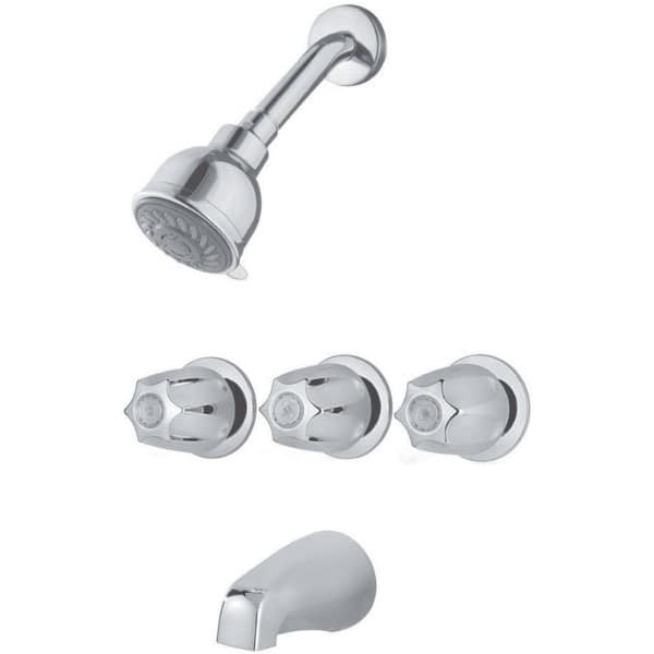 Pfister 3 Handle Tub Shower Faucet 2 Gpm W Metal Knobs In