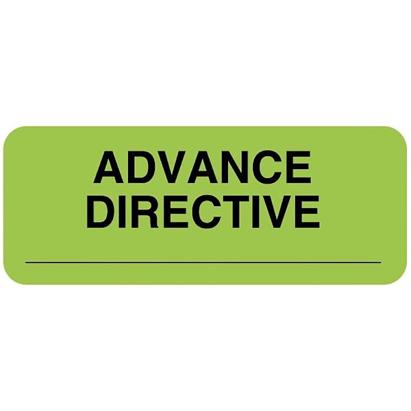 Rrd Advance Directive Label 2 1/4x7/8 quot HD Supply