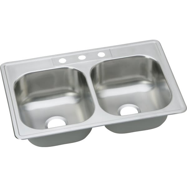 Dayton 33 X 22 Double Bowl Kitchen Sink Stainless Steel 3 Hole 8