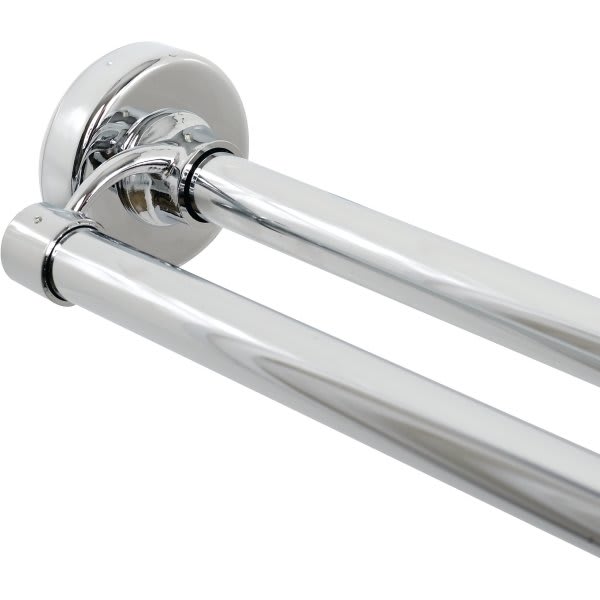 Polished Chrome Double Straight Shower Rod With Tension Installation