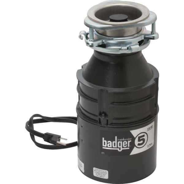 1/2 HP InSinkErator Badger 5 Disposer With Installed Power Cord HD Supply