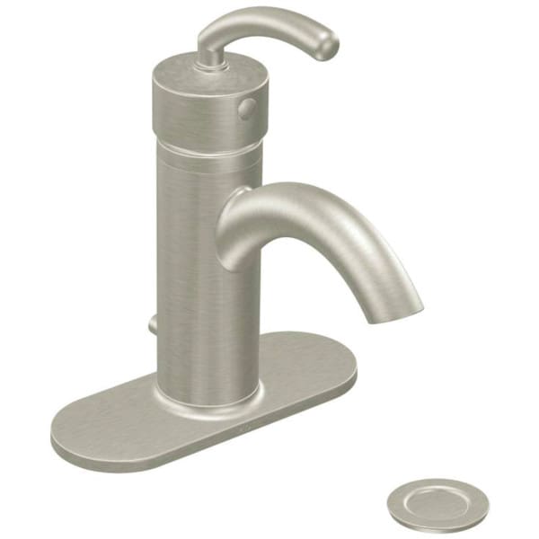 Moen Brushed Nickel One Handle Laminar Flow Bathroom Faucet 1 5