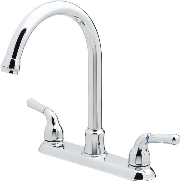 Aspen Pisa Gooseneck Kitchen Faucet Chrome Two Handle With Spray