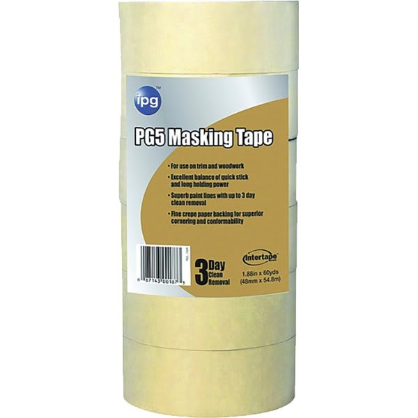 Intertape Polymer Group Pg-5 48mm X 55yd Premium Pro Grade Masking Tape Bulk,  Case Of 24
