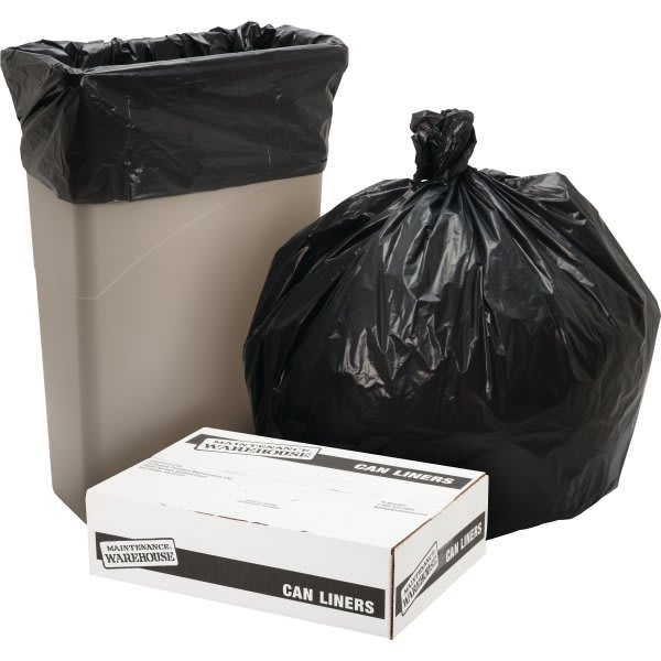 Maintenance Warehouse® 23 Gal 1 Mil Low-Density Trash Bag (200-Pack)  (Black)