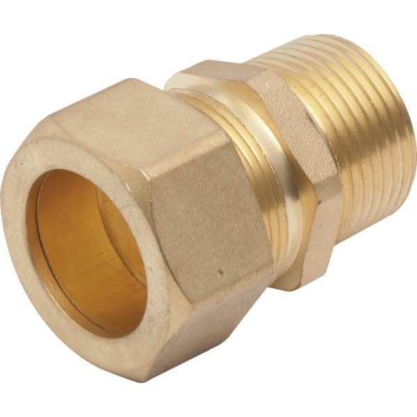 Compression Brass Water Heater Fitting 3/4" MIP x 7/8" Connects 3/4