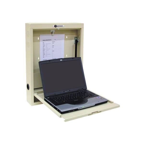 Omnimed Laptop Wall Desk With Combination Lock Beige Hd Supply