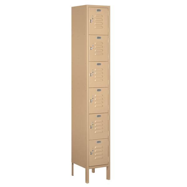 Salsbury Industries Tan Six Tier Box Style Metal Locker 6 Feet X