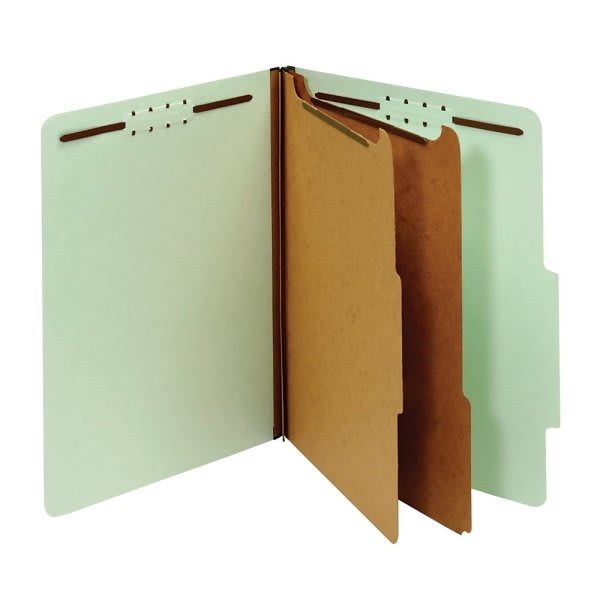Office Depot® Light Green Pressboard Classification Folder Pack Of 10 ...