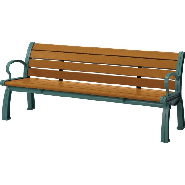 Suncast Commercial Park Bench 6 Resinwood Cedar Green Aluminum