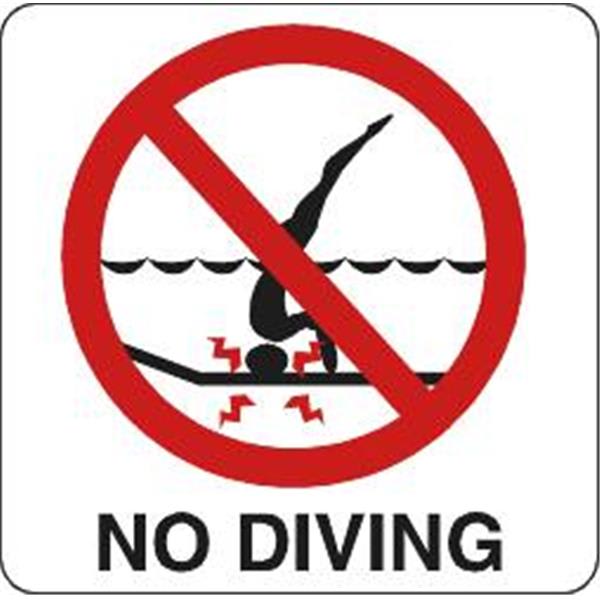 No Diving Pool Sign, 6 x 6 HD Supply