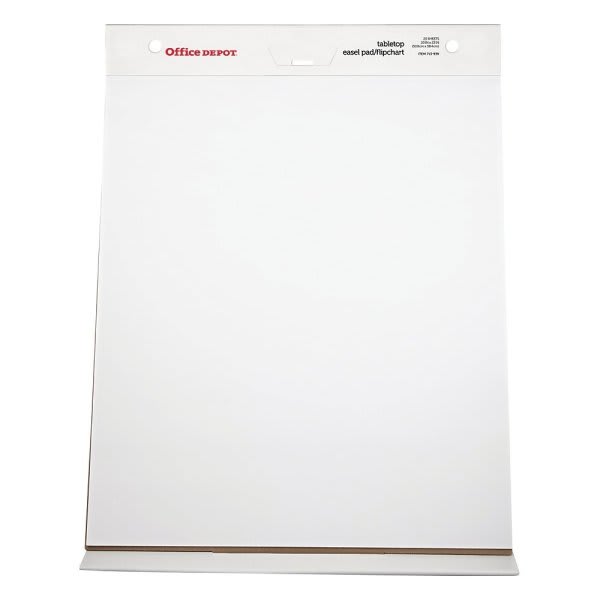 Office Depot 25 Sheet White Paper Recycled Table Top Flip Chart