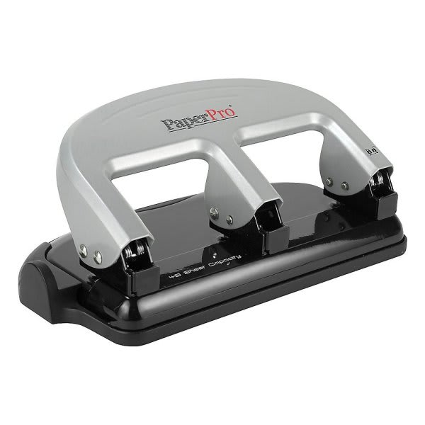 Bostitch Electric Or Battery Powered 3 Hole Punch BlackSilver - Office Depot